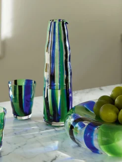 Jarras De Agua|Vajillas Completas>Lsa International Jarra soplada Folk, 1 L Transparente, verde, azul real, negro