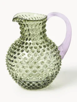 Jarras De Agua|Vajillas Completas>ANNA VON LIPA Jarra soplada Krug, 2 L Verde oliva, lila, transparente