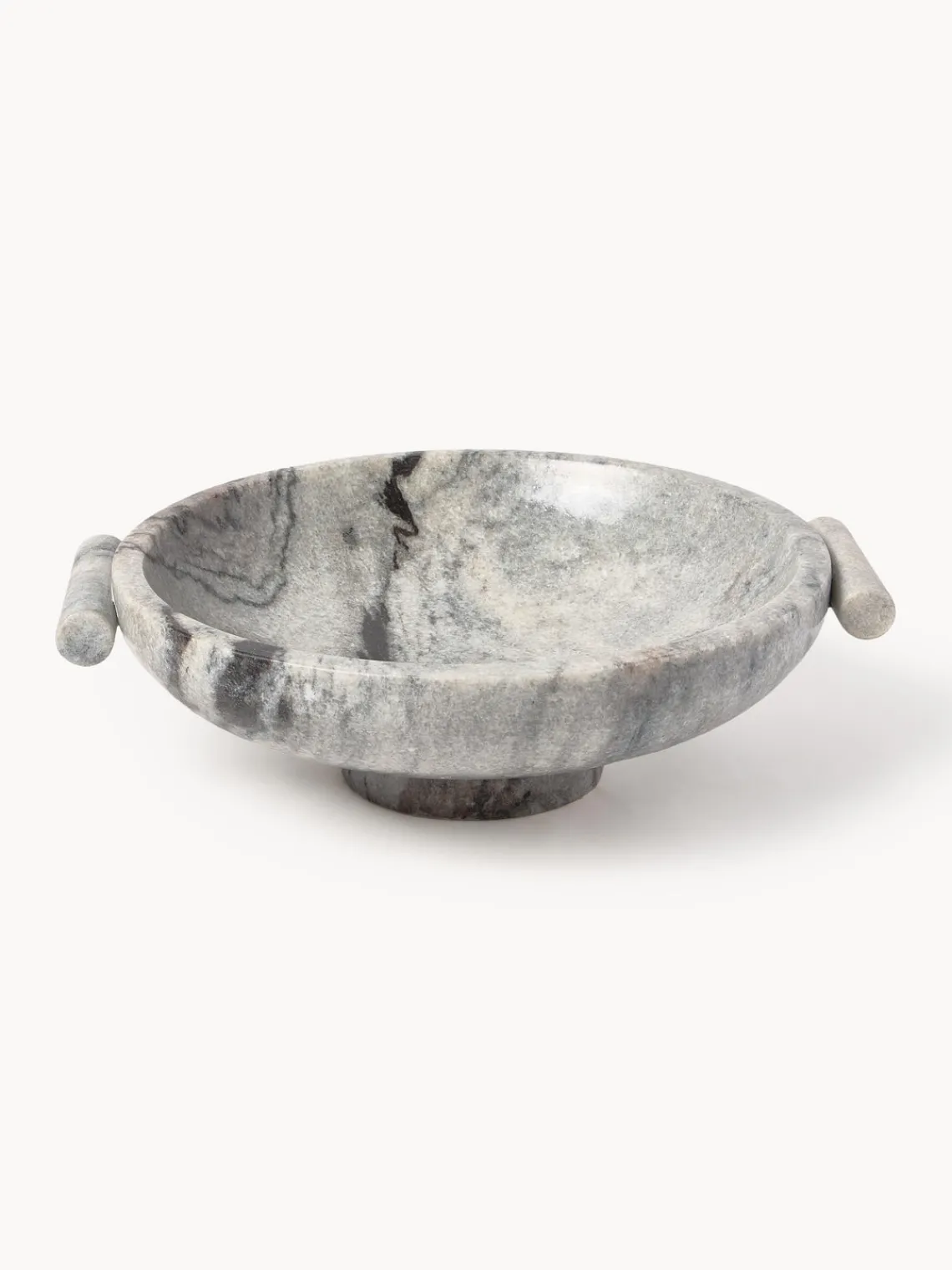 Cuencos Decorativos|Jarrones>Westwing Collection Jarrón artesanal con esmalte reactivo Wide, 15 cm Gris veteado