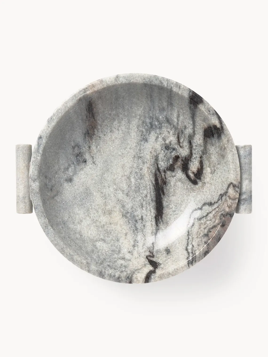 Cuencos Decorativos|Jarrones>Westwing Collection Jarrón artesanal con esmalte reactivo Wide, 15 cm Gris veteado