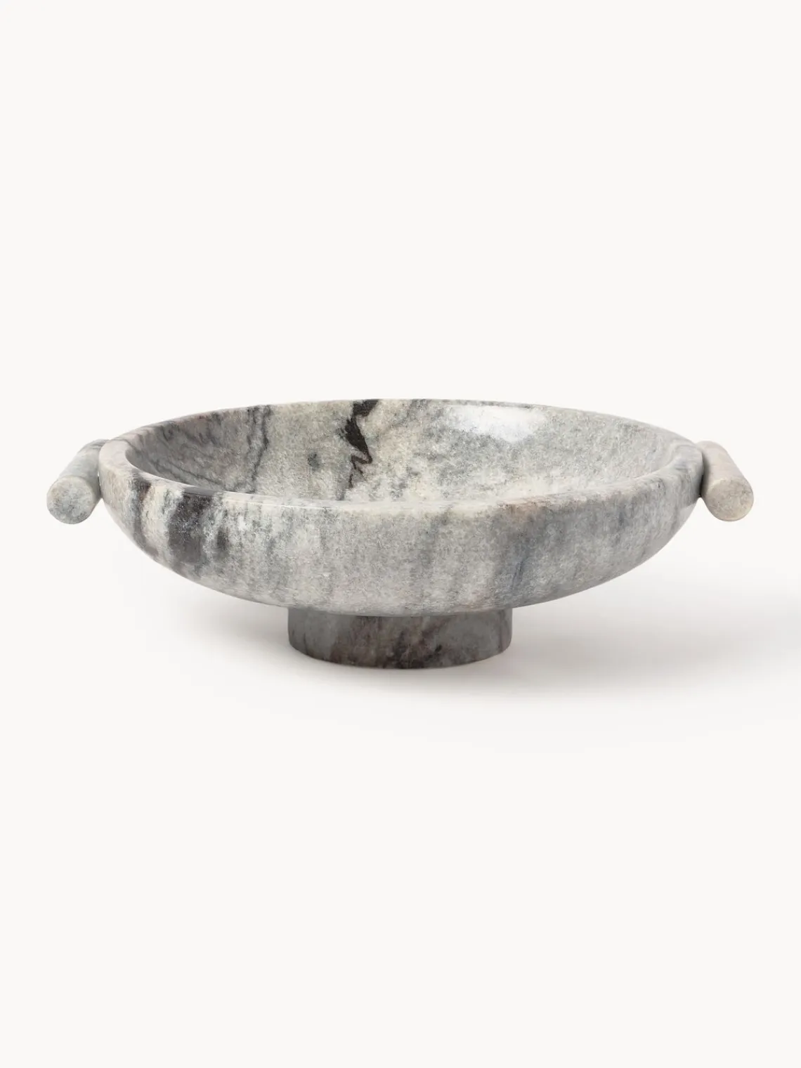 Cuencos Decorativos|Jarrones>Westwing Collection Jarrón artesanal con esmalte reactivo Wide, 15 cm Gris veteado