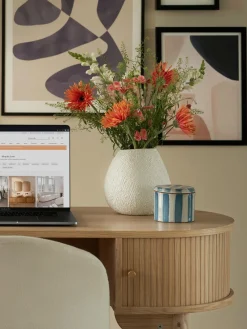 Jarrones|Jarrones>Westwing Collection Jarrón artesanal de cerámica Wendy, 20 cm