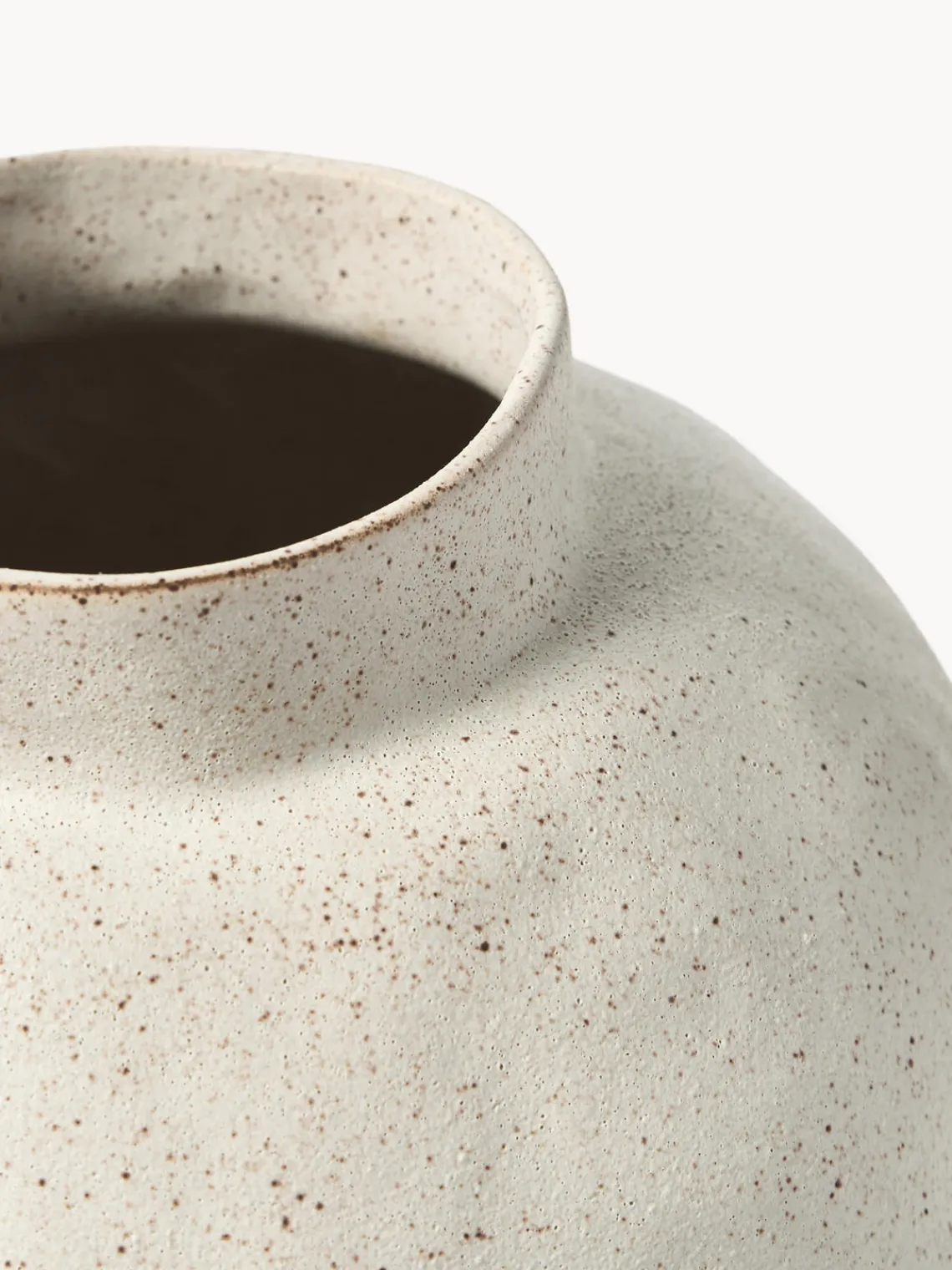 Jarrones|Jarrones>Westwing Collection Jarrón artesanal de diseño de gres Saki, 40 cm Blanco Off White jaspeado