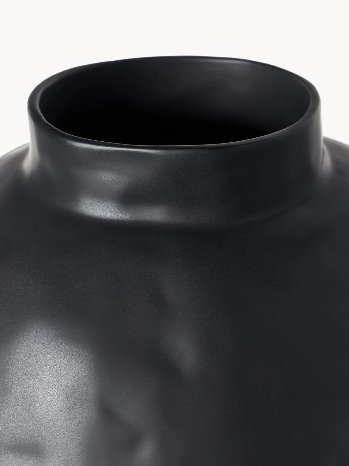 Jarrones|Jarrones>Westwing Collection Jarrón artesanal de diseño de gres Saki, 40 cm Negro