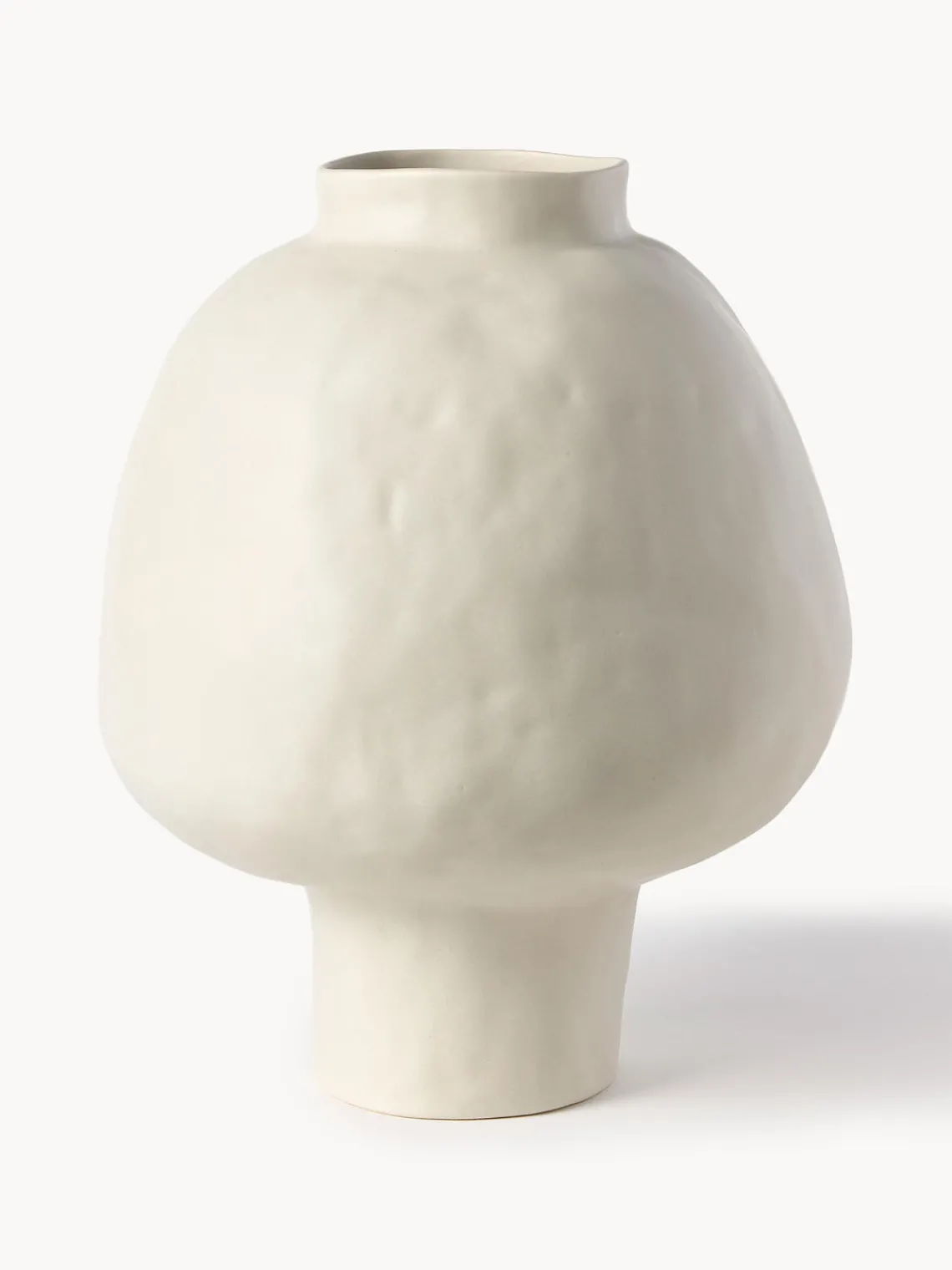 Jarrones|Jarrones>Westwing Collection Jarrón artesanal de diseño de gres Saki, 40 cm Beige claro