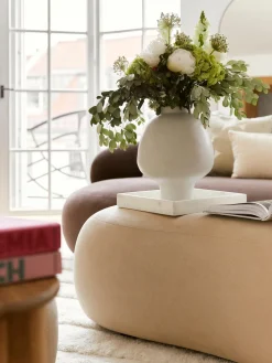 Jarrones|Jarrones>Westwing Collection Jarrón artesanal de diseño de gres Saki, 40 cm Beige claro