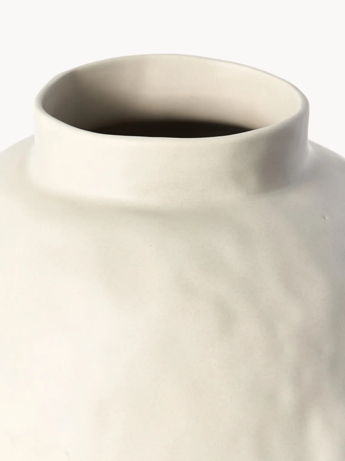 Jarrones|Jarrones>Westwing Collection Jarrón artesanal de diseño de gres Saki, 40 cm Beige claro