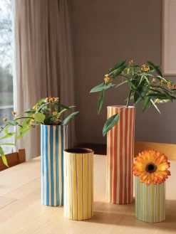 Jarrones|Jarrones>&k Amsterdam Jarrón artesanal de porcelana Ray, 24 cm