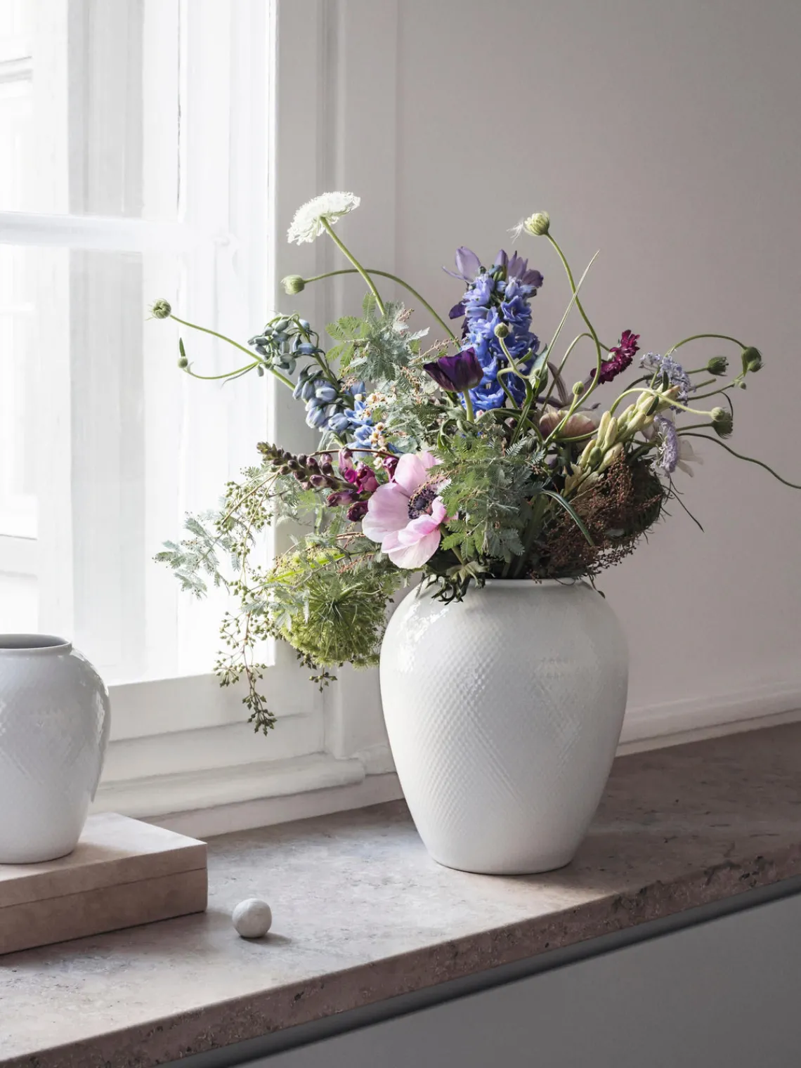 Jarrones|Jarrones>Lyngby Porcelaen Jarrón artesanal de porcelana Rhombe, 25 cm