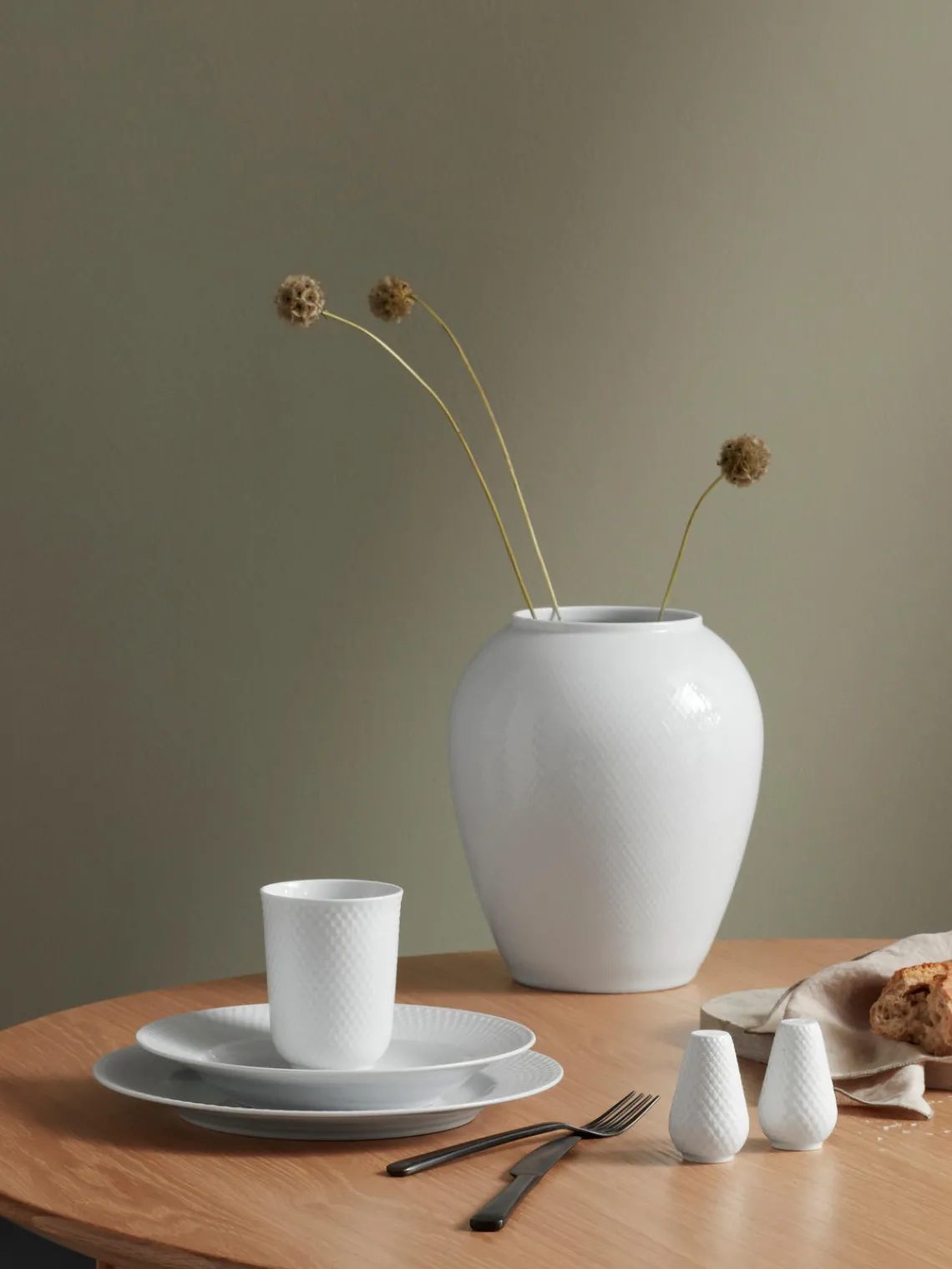 Jarrones|Jarrones>Lyngby Porcelaen Jarrón artesanal de porcelana Rhombe, 25 cm