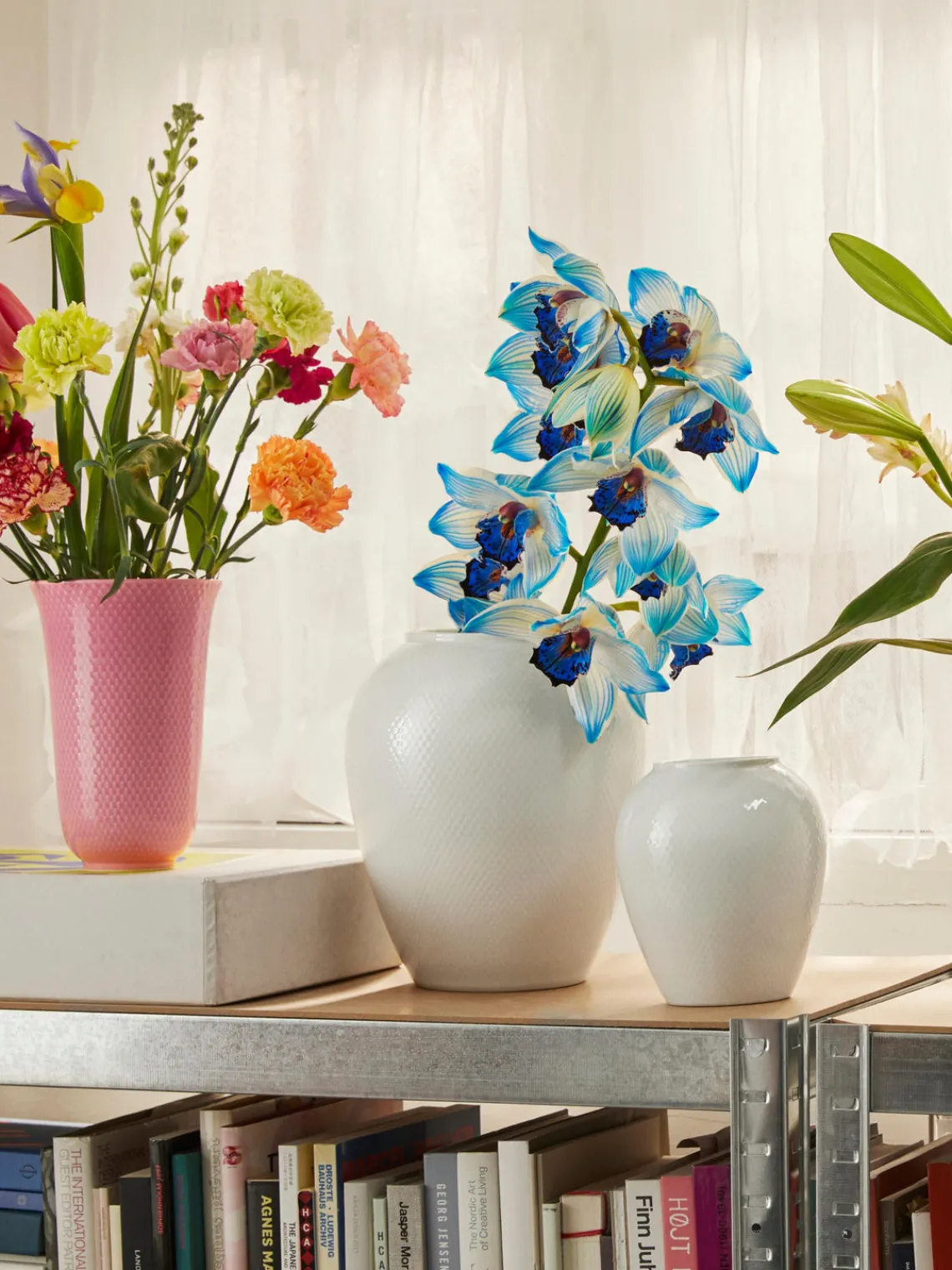 Jarrones|Jarrones>Lyngby Porcelaen Jarrón artesanal de porcelana Rhombe, 25 cm