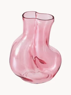 Jarrones|Jarrones>HKLIVING Jarrón artesanal de vidrio Gleam, 22 cm Rosa claro transparente