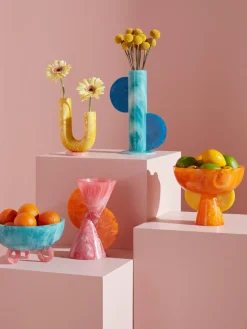 Online Jarrón artesanal en look mármol Mustique, 30 cm Jarrones|Jarrones