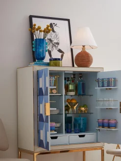 Discount Jarrón artesanal en look mármol Mustique, 27 cm Jarrones|Jarrones