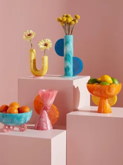 Jarrón artesanal en look mármol Mustique, 20 cm Jarrones|Jarrones