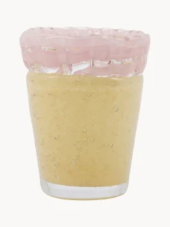 Jarrones|Jarrones>House Doctor Jarrón artesanal Kupla, 10 cm Amarillo claro, rosa claro