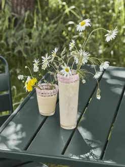 Jarrones|Jarrones>House Doctor Jarrón artesanal Kupla, 10 cm Amarillo claro, rosa claro