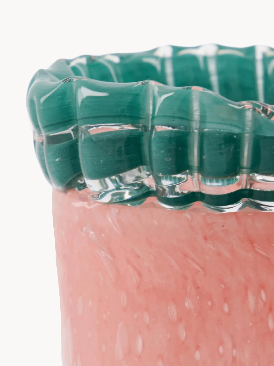 Jarrones|Jarrones>House Doctor Jarrón artesanal Kupla, 19 cm Rosa, azul petróleo