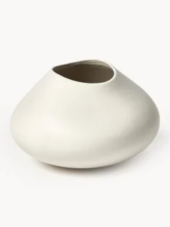 Jarrones|Jarrones>Westwing Collection Jarrón artesanal Latona, 19 cm Blanco crema