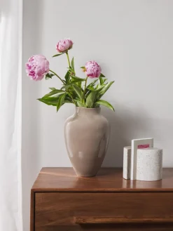 Jarrones|Jarrones>Westwing Collection Jarrón artesanal Latona, 30 cm Beige brillante