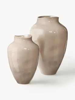 Jarrones|Jarrones></noscript>Westwing Collection Jarrón artesanal Latona, 30 cm Beige brillante