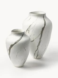 Jarrones|Jarrones></noscript>Westwing Collection Jarrón artesanal Latona, Al 30 cm Mármol blanco grisaceo