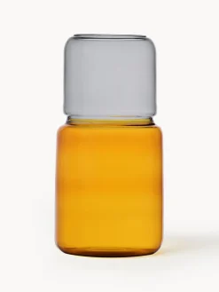 Jarrones|Jarrones>ICHENDORF Jarrón artesanal Revolve, tamaños diferentes, 25 cm Naranja, gris claro, transparente