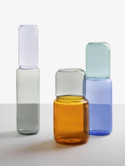 Jarrones|Jarrones>ICHENDORF Jarrón artesanal Revolve, tamaños diferentes, 25 cm Naranja, gris claro, transparente