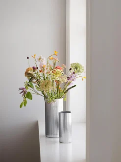 Clearance Jarrón de acero inoxidable con relieves Bernadotte, 26 cm Jarrones|Jarrones