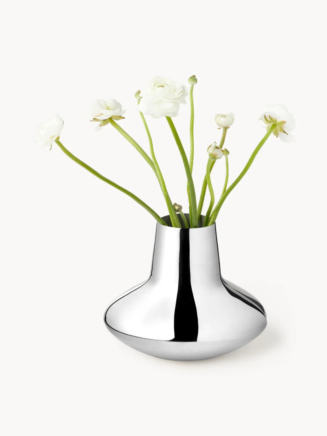 Jarrones|Jarrones>GEORG JENSEN Jarrón de acero inoxidable Henning Koppel, 19 cm