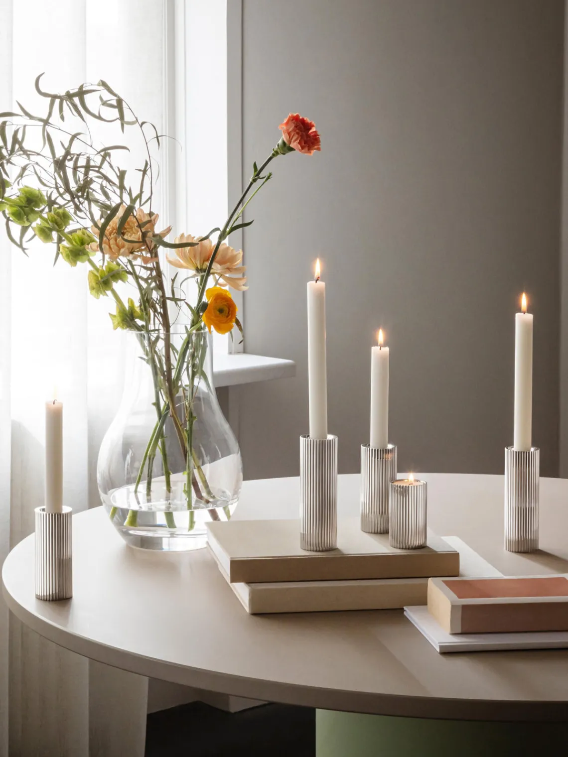 Best Jarrón de acero inoxidable Henning Koppel, 14 cm Portavelas|Jarrones