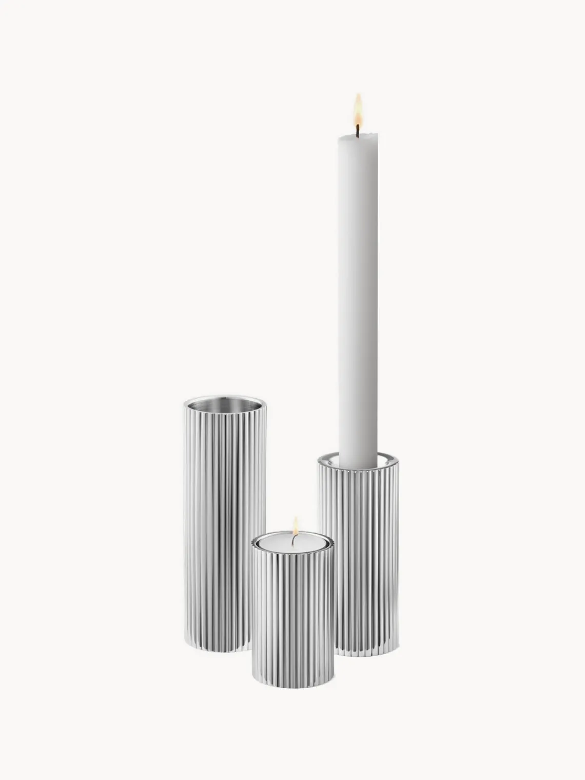 Best Jarrón de acero inoxidable Henning Koppel, 14 cm Portavelas|Jarrones