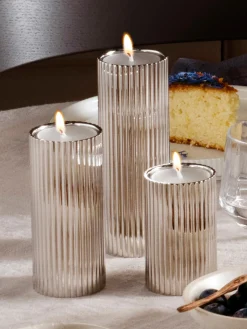 Best Jarrón de acero inoxidable Henning Koppel, 14 cm Portavelas|Jarrones