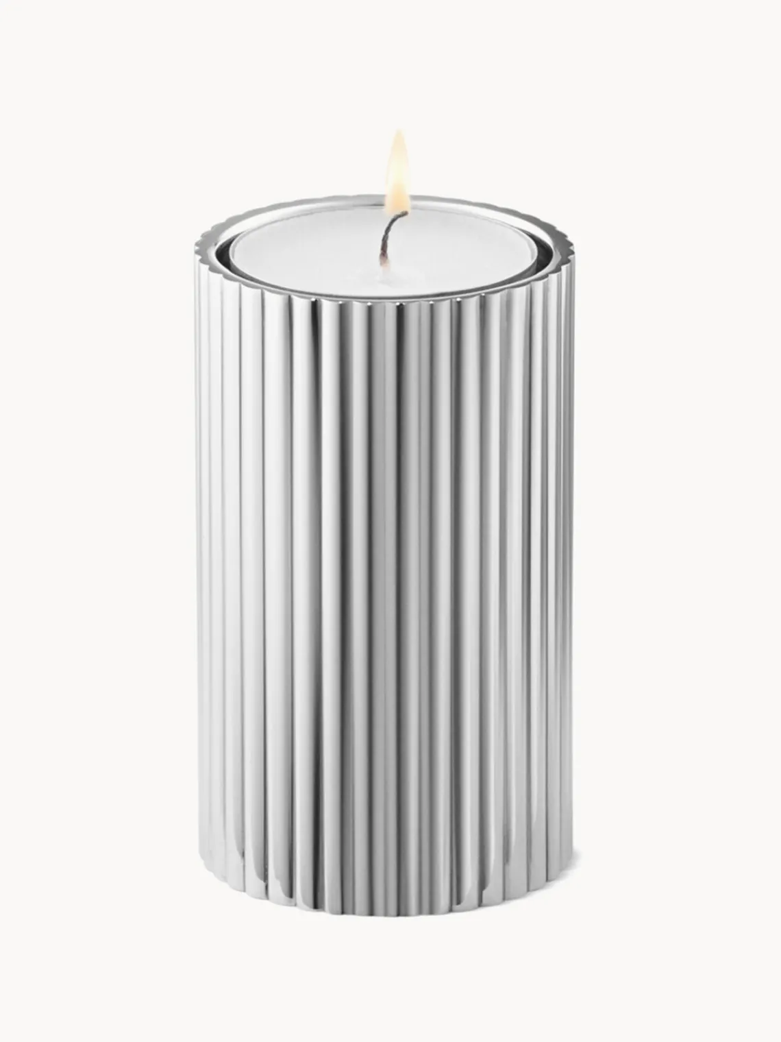 Portavelas|Jarrones>GEORG JENSEN Jarrón de acero inoxidable Henning Koppel, 8 cm