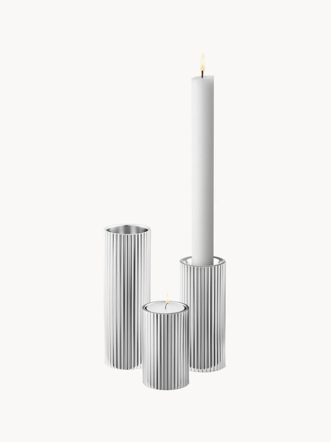 Portavelas|Jarrones>GEORG JENSEN Jarrón de acero inoxidable Henning Koppel, 8 cm