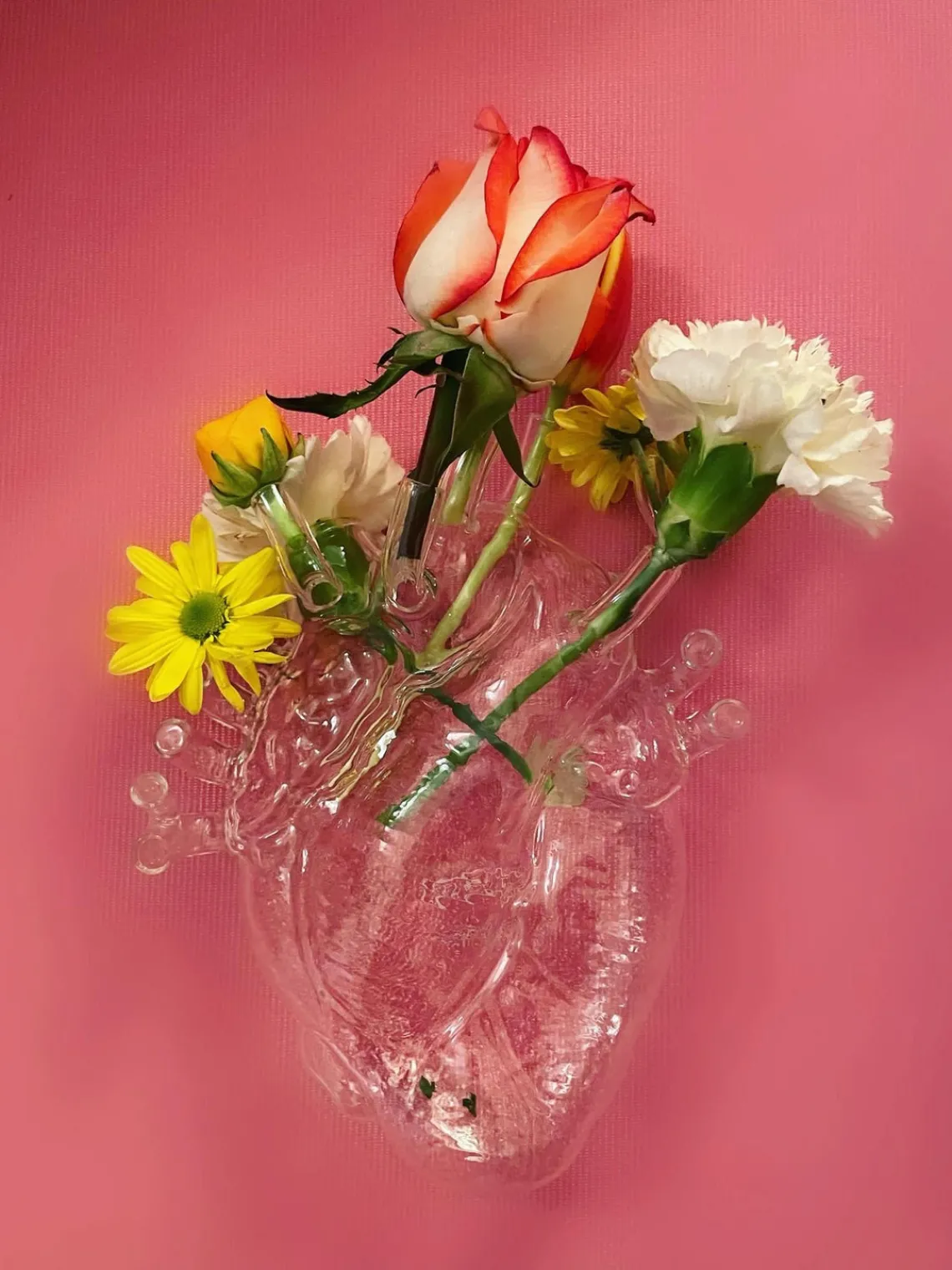 Jarrones|Jarrones>SELETTI Jarrón de cristal Love in Bloom, 24 cm