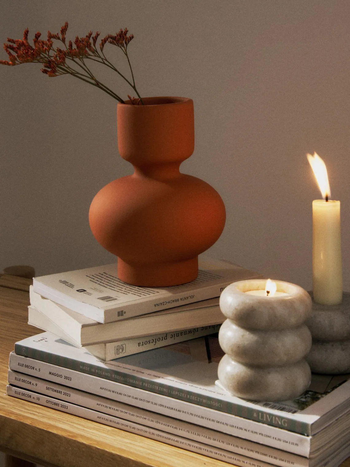 Jarrones|Jarrones>Westwing Collection Jarrón de gres Elta, 16 cm Ocre