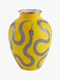 Jarrón de porcelana con detalle de oro Eden, 27 cm Jarrones|Jarrones