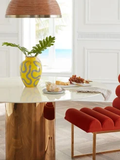 Jarrón de porcelana con detalle de oro Eden, 27 cm Jarrones|Jarrones