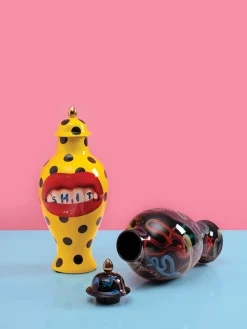 Online Jarrón de porcelana con tapa Toiletpaper, 47 cm Jarrones|Jarrones