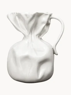 Jarrones|Jarrones>byon Jarrón de porcelana Crumple, 26 cm Blanco