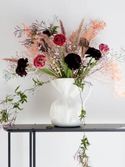 Jarrones|Jarrones>byon Jarrón de porcelana Crumple, 26 cm Blanco