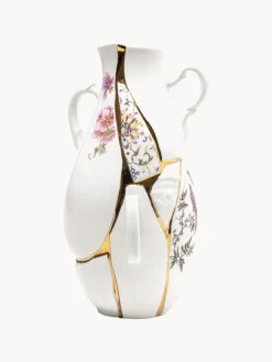 Jarrones|Jarrones></noscript>SELETTI Jarrón de porcelana fina Kintsugi, 32 cm