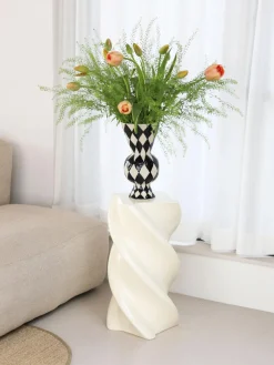 Online Jarrón de rombos pintado a mano, 30 cm Jarrones|Jarrones