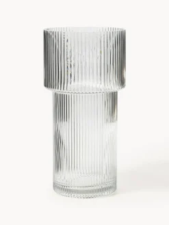New Jarrón de vidrio acanalado Lija, 30 cm Jarrones|Jarrones