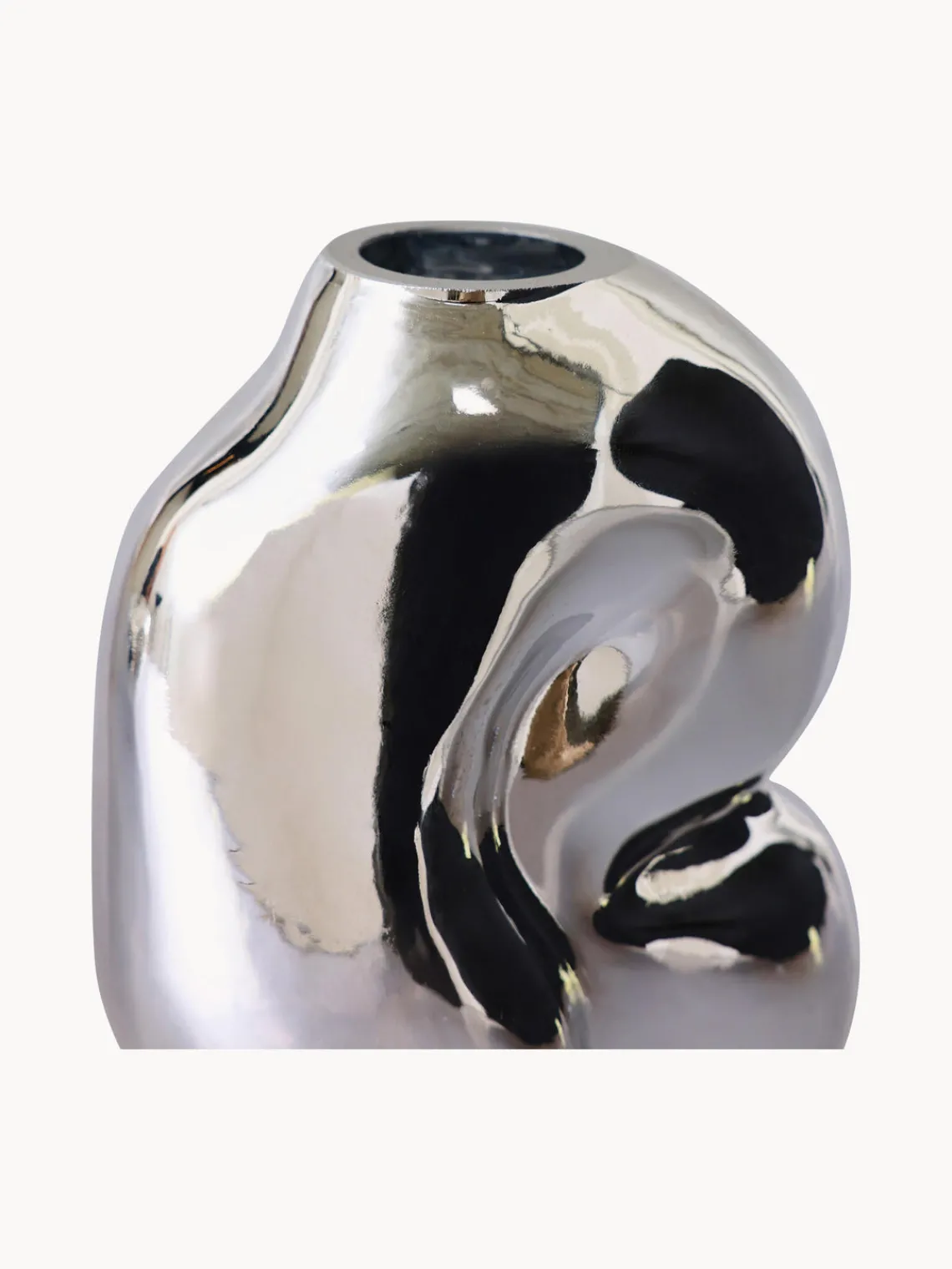 Jarrones|Jarrones>HKLIVING Jarrón de vidrio artesanal Gleam, 18 cm Plateado brillante