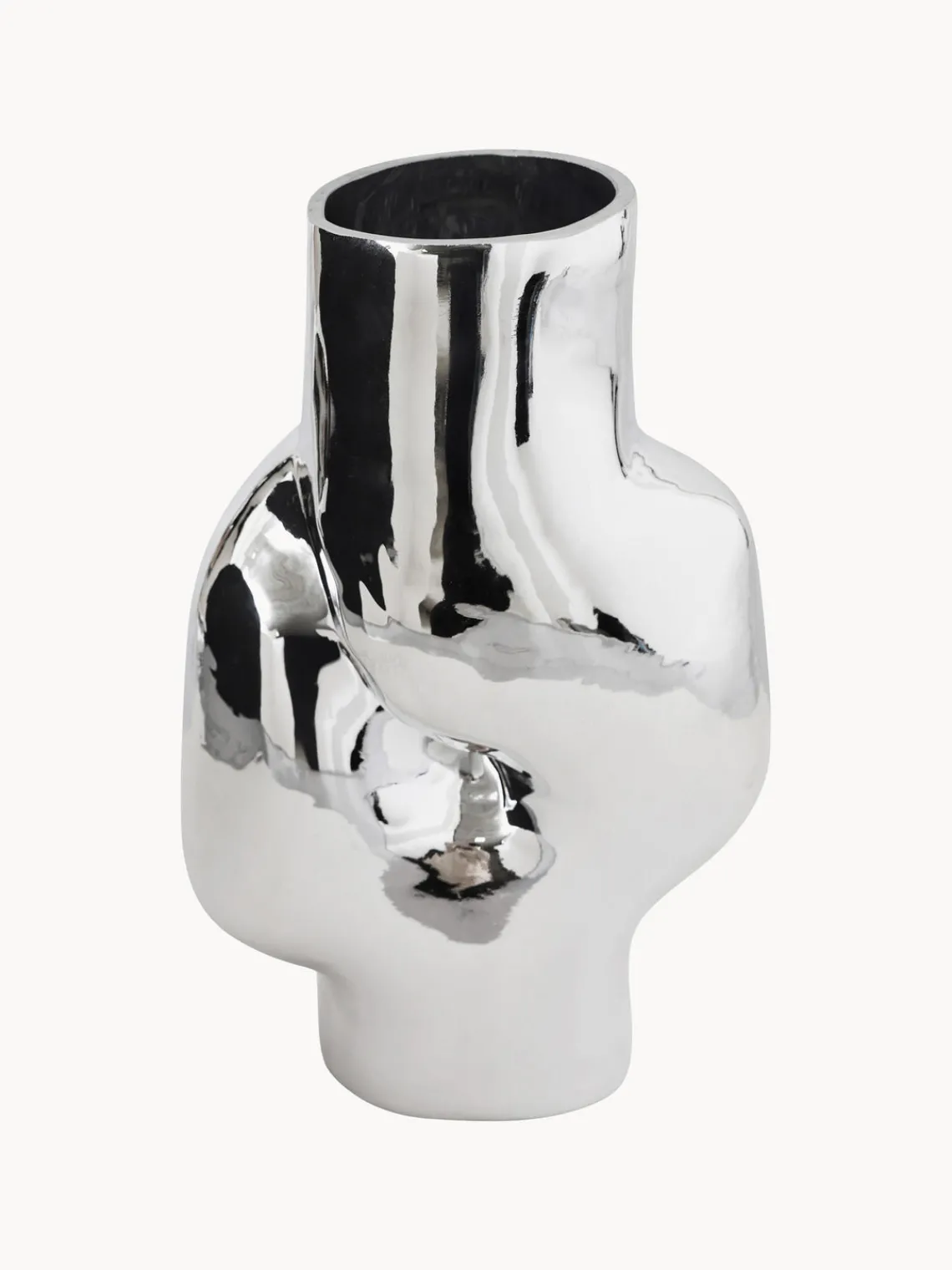 Jarrones|Jarrones>HKLIVING Jarrón de vidrio artesanal Gleam, 32 cm Plateado brillante