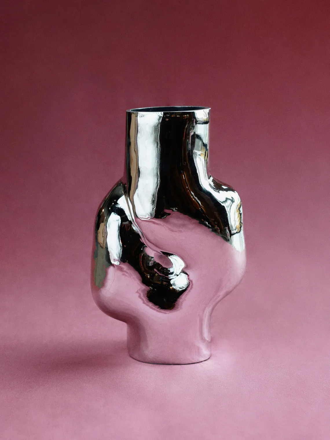 Jarrones|Jarrones>HKLIVING Jarrón de vidrio artesanal Gleam, 32 cm Plateado brillante