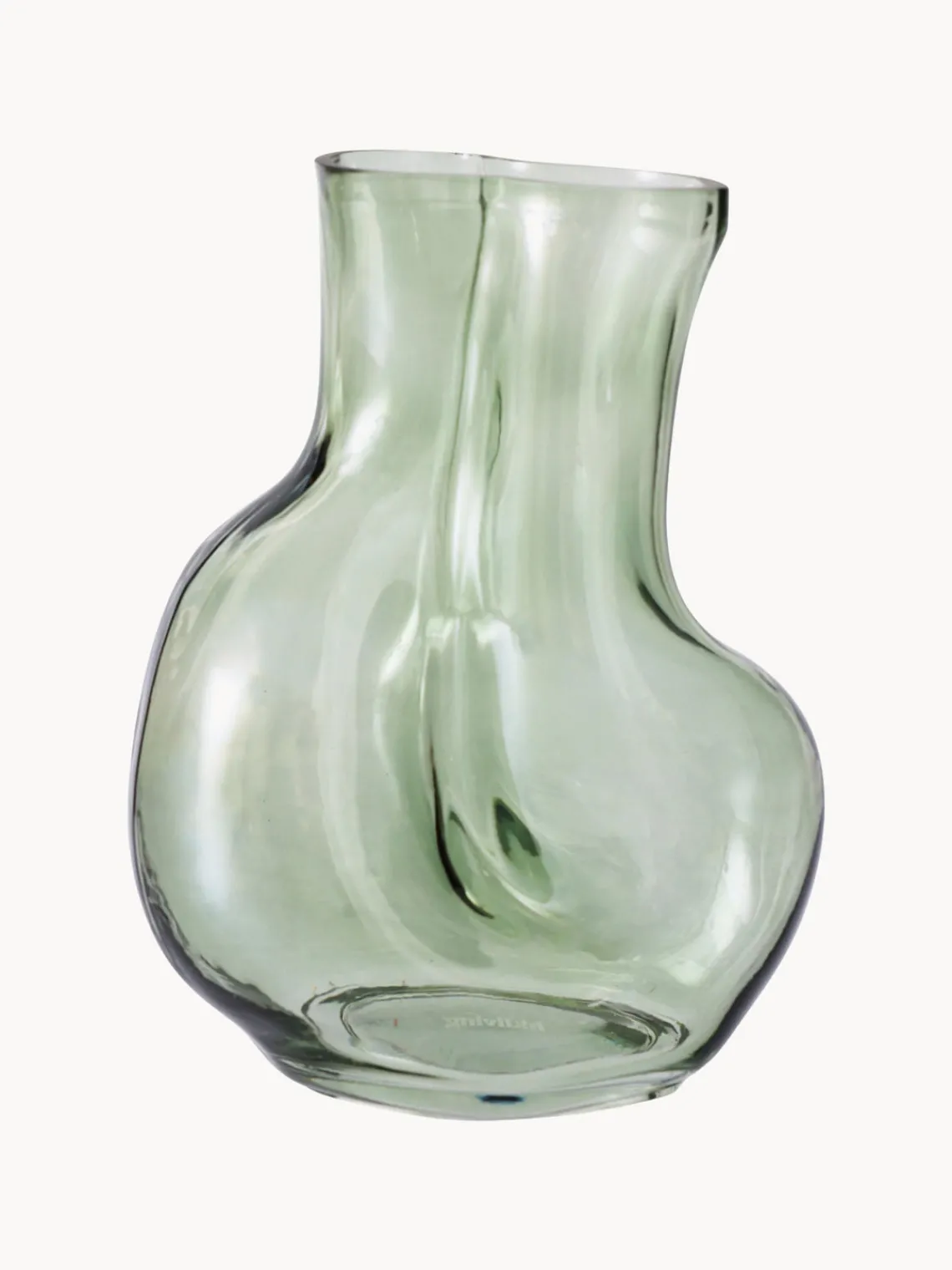 Jarrones|Jarrones>HKLIVING Jarrón de vidrio artesanal Gleam, 22 cm Verde salvia transparente