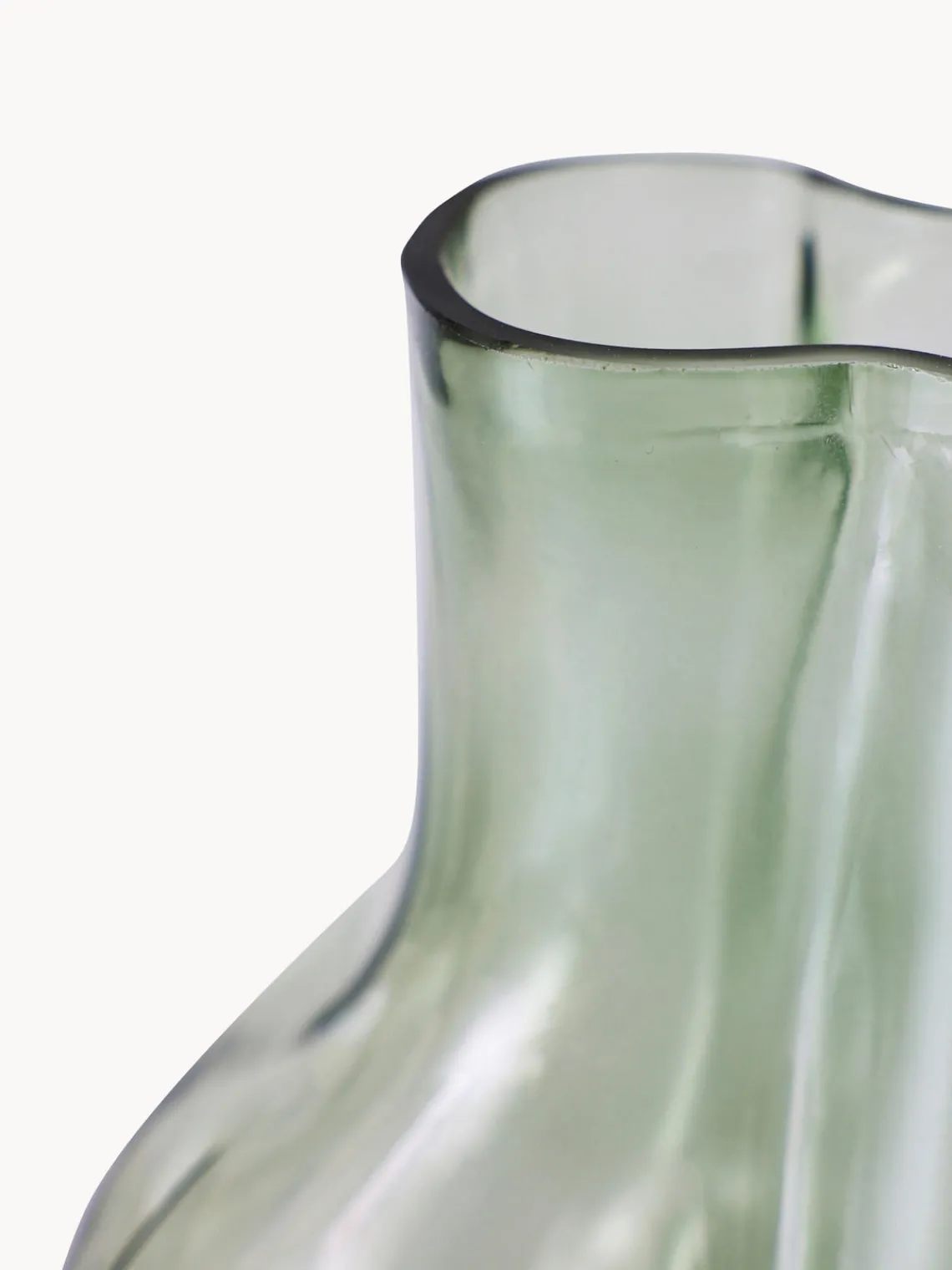 Jarrones|Jarrones>HKLIVING Jarrón de vidrio artesanal Gleam, 22 cm Verde salvia transparente